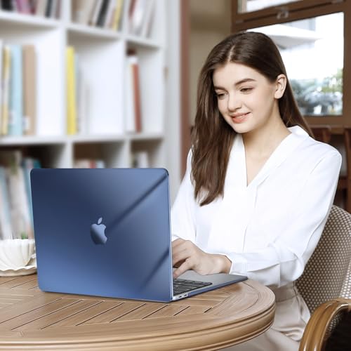 Image of MOSISO Compatible with MacBook Air 13 inch Case 2022 2021 2020 2019 2018 Release A2337 M1 A2179 A1932 Touch ID, Plastic Hard Shell Cover Compatible with MacBook Air 13.3 inch Case, Crystal Midnight