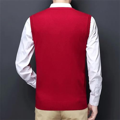 Men's High-End Sweater Vest V-Neck Warm Knit Tank Mens Clothes Pullover Tops2
