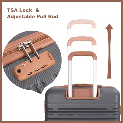 Image of 4-Piece Luggage Sets 16 inch20 inch24 inch28 inch,Suitcases with Double Spinner Wheels and TSA Lock,Hardcase 6 set Luggage with Underseat Duffel Bag