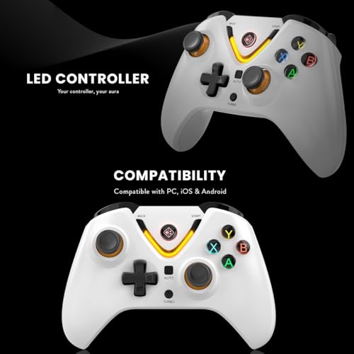 Image of Cosmic Byte Ares Tri-Mode Wireless, Bluetooth, Wired Controller for PC - 2.4GHz, Bluetooth, USB-C Wired, Hall Effect Joysticks, Hall Effect Triggers, Turbo, Auto Turbo, Dual Vibration with levels (White)