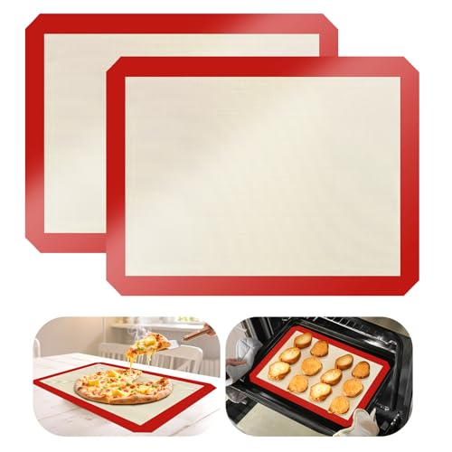 2pcs Tapis Silicone Patisserie, Tapis de Cuisson D'angle Résistant aux Hautes Températures 40 * 30 * 0,04 cm, Adapté à la Cuisson du Pain des Biscuits et des Pâtisseries