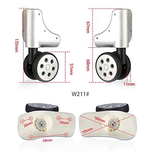 Luggage Wheels,Universal Luggage Casters,1 Pair Luggage Wheel Replacement Spare Spinner Caster for Suitcase Wheel Repair (W034)2