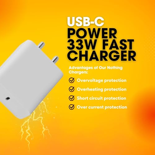 Image of USB- C Power (33W) Charger | PD 3.0 PPS | BIS Certified | Fast Charging for Nothing Phone 3a Pro /3a /2a Plus /2A /2 /CMF Phone 1 | Original Rapid Charging