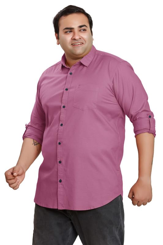Image of BE ACTIVE Plus Size Lycra Cotton Satin for Men Shirts|| All Plus Size Men|| Cotton Stylish Full Sleeves Shirt for Men