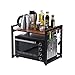 Produktbild WYJW Cucina Microonde Ripiano Forno Rack Condimento Bottiglie Riso Fornello Piatti Organizzatore Da Terra Multifunzione 8 Colori 53x40x47CM (Colore: Noce chiaro, Dimensioni: staffa nera)