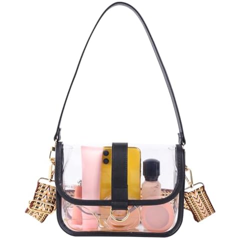 Clear Purse with 2 Shoulder Straps, Clear Bag for Stadium Events Concerts Festivals Cover