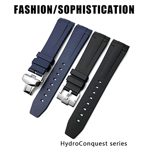 Correa de reloj de silicona 19mm 20mm 21mm para Longines Conquest 3