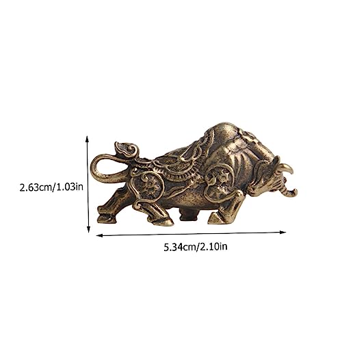 Décoration de bureau rétro avec statuette taureau laiton