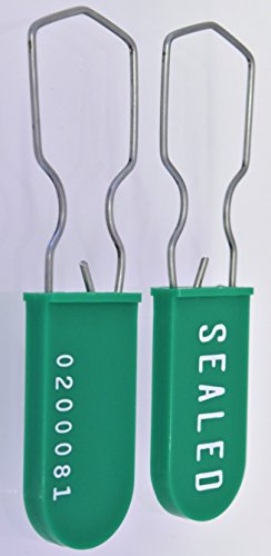Image of 150 Pack Plastic Wire Padlock Security Seals (Green)