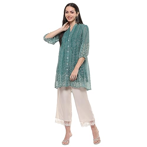 Image of BIBA Women Polyester Straight Printed Top