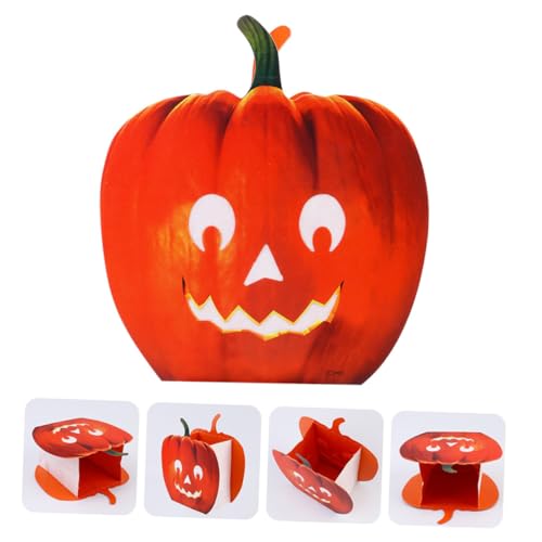 WOONEKY 20Pcs Halloween Pumpkin Luminary Bags Hollow Out Candle Holders Fire Resistant Paper Tea Light Bags for Party Decoration and Home Use