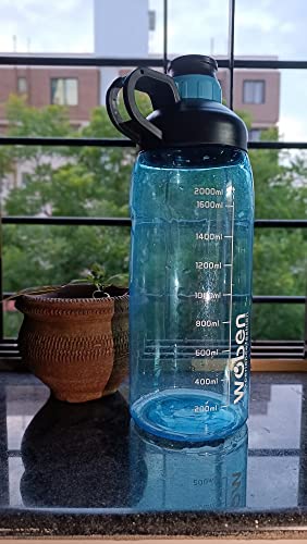 Image of Original Woben Leak proof BPA-Free Reusable Plastic Fitness Sports Water Bottle, (Random Colour, Large Capacity 2 L) 1 pcs