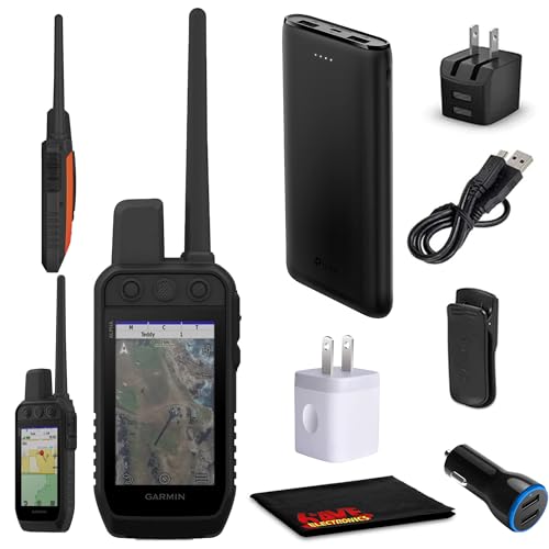 Garmin Alpha 300 Handheld Advanced Tracking and Training GPS Device for Hunting Dog, Track and Train Up to 20 Dogs Vivid 3.5' Touch Screen Display Bundle with Charger and More Accessories