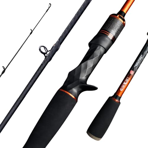 SEASIR CastX BFS Fishing Rod, Spinning Rod Casting Rod Medium Light/Heavy, 2 Piece Baitcasting Rod, Saltwater Freshwater Baitcaster Rod, Fast Action, 40T Carbon Fiber, EVA & Cork Grip, Zirconia Ring