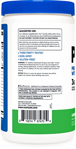 Nutricost Pre-Workout With Creatine, Green Apple, 30 Servings - Non-Gmo & Gluten Free #TOP2