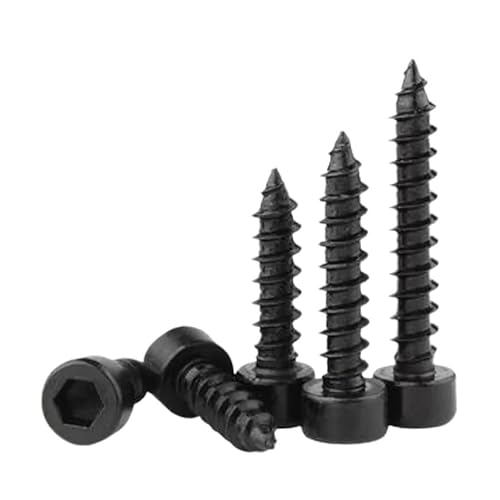 RUOHARD M2 M3 M3.5 M4 M5 M6 �Z�p�Z�p���t���{���g �L���b�v�w�b�h �Z���t�^�b�s���O�l�W 8.8�O���[�h �u���b�N/�j�b�P������ �Z�p�w�b�h �Ƌ�p�؃l�W(Black Zinc Plated,M4X40mm(20PCS))