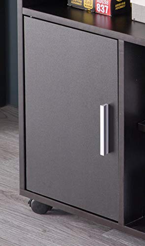 Image of Basicwise Printer Kitchen Office Storage Stand with Casters, Black (QI003556.B)