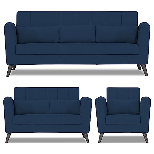 Image of Adorn India Daniel 3+2+1 6 Seater Sofa Set (Blue) (3 Year Warranty)