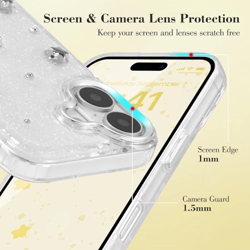 EYZUTAK Case for iPhone 16, Bling Glitter 3D Silver Stars Phone Case by EYZUTAK - Used condition - Image 2
