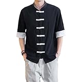 Chemise culturelle pour homme - Haut décontracté de style asiatique - Chemise Kung Fu respirante - Chemisier traditionnel décontracté - Vêtements d'inspiration traditionnelle - Vêtements interculturels de tous les jours - Style ethnique minimaliste - Haut ethnique unisexe - T-shirt de festival polyvalent - Style Hanfu moderne - Vêtement asiatique avec coupe décontractée - Tunique de voyage légère - Hauts texturés doux - Chemise ethnique pour tous les jours - Genre neutre culturel elle KleidungUrban Fusion T-shirt