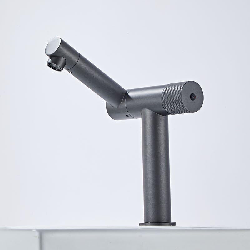 Mitigeur de lavabo rotatif en laiton avec bec orientable 360 pour évier de salle de bain