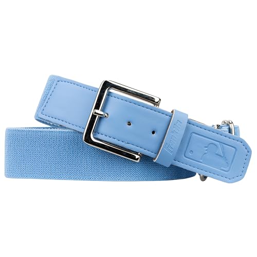 Franklin Sports MLB Adult + Youth Baseball Belt Baseball + Softball - Boys + Girls Adjustable Size Adult + Youth Belt for Baseball + Softball Pants - 27 to 48 Inch Waist - Carolina Blue
