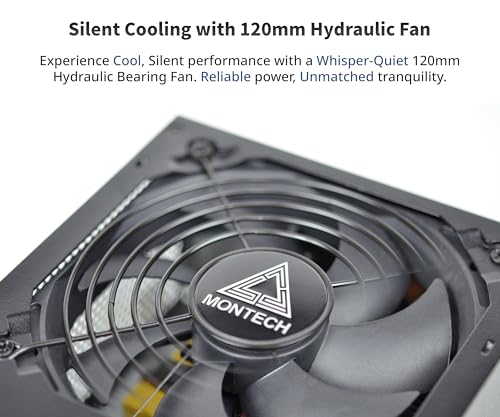 MONTECH Alimentatore non modulare APX 750W-certificato 80 Plus White - Tecnologia convertitore Intel ATX12V-DC-DC - Design cavo piatto per migliorare l'efficienza termica-Ventola da 120 mm - Garanzia - Alimentatore - Immagine 3