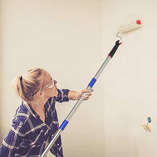 FLY HAWK Paint Roller,4 FT Brush kit Multi-Function Paint Roller kit with House Paint Roller Brush Stainless Steel Pole, New Splicing Rod, Mural Brush for Walls and Ceiling (White) (4 FT) by FLY HAWK - Image 7