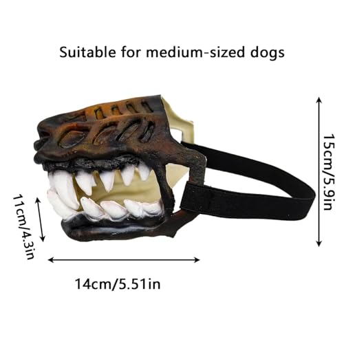 Scary Dog Muzzle for Halloween,Gruseliger Werwolf-Hundemaulkorb mit großen Zähnen – Bunte Zombie-Maske, lustiges Kostüm für Halloween (1 Stück, 32cm)