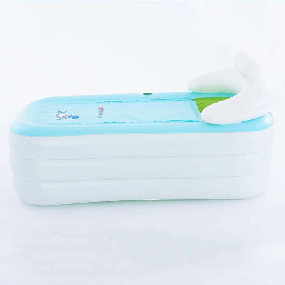 Super Brands Portable Bathtubs Inflatable Adult Bathtub Large Bathtubs for Adults Inflatable Tub Hot Ice Bath Outdoor Fun Tub Home Spa Tub Plastic White Color 160x84x48cm (Color : Tub+manual pump)