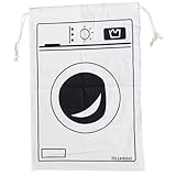 Großer Wäschesack mit Kordelzug, tragbarer Reise-Wäschesack aus Baumwollleinen, leichte schmutzige Kleidung für Studentenwohnheim/61 x 50, 8 cm