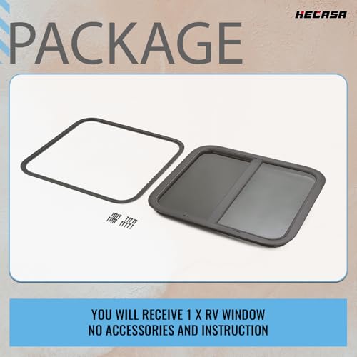 HECASA 24" W x 22" H RV Window Horizontal Sliding Window Camper Trailer Window Replacement W/Trim Ring by HECASA - Image 6
