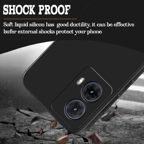 Image of Back Cover for Motorola Edge 50 Fusion 5G | Full Camera Protection | Premium Liquid Silicon Case | Flexible Bumper Case for Motorola Edge 50 Fusion 5G (Black)