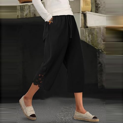 Pantalon femme en lin coton fluide de qualité supérieure coupe droite