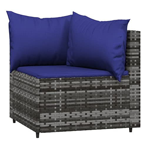 Ensemble canapé de jardin polyrotin gris Tidyard design modulable haut de gamme - 6