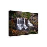 Wrapped Canvas Wall Art - Rick Berk 'Blackwater Falls West Virginia' Wall Art for Living Room, Bedroom, or Office Décor - 12x19