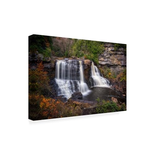 Wrapped Canvas Wall Art - Rick Berk 'Blackwater Falls West Virginia' Wall Art for Living Room, Bedroom, or Office Décor - 22x32