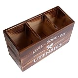 LABRIMP porta cubiertos para encimera organizador de cubiertos encimera porta utensilios almacenamiento de utensilios Brown