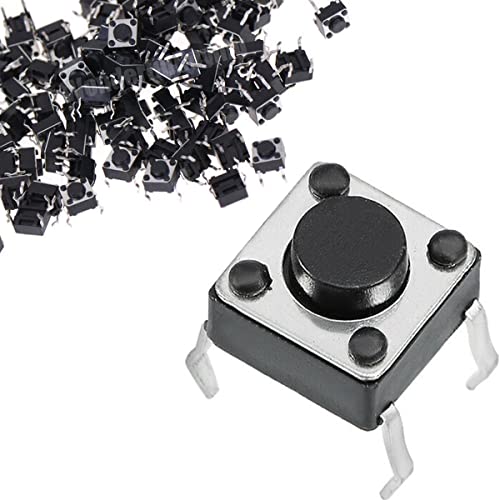 DAOKAI 100PCS タクタイル タクト押しボタン 4 ピン 6x6x4.3 mm 垂直モメンタリ スイッチ ミニチュア ボタン スイッチ黒電子部品のパネル PCB - DAOKAI - 商品画像