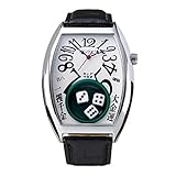 フランク三浦 腕時計 FRANK MIURA マカオ ギャンブルウォッチ 復刻ダイス カジノ 限定版 ブラック, ホワイト