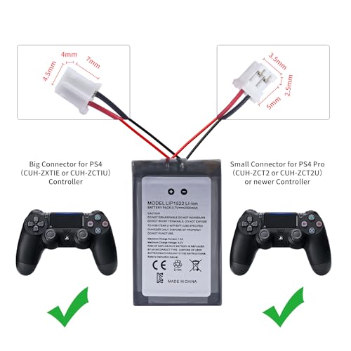 Tayuzh 2Pack 2000Mah Ps4 Ps4 Pro Controller Battery Li-Ion Battery Replacement For Sony Playstation 4 Cuh-Zct2 Cuh-Zct2E Cuh-Zct1E Cuh-Zct1U With Repair Tool Kits thumb #3