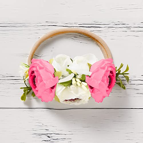 Toddler Baby Girls Tutu Dress Sleeveless Floral Print Layered Tulle Dress Little Girl Princess Dresses With Flower Headband (Strawberry, 6-12 M) #TOP2