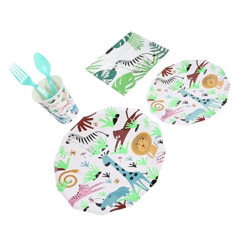 Generic 60個 パーティー用ペーパー食器セット ? 使い捨てで清潔、耐久性のあるデザイン、誕生日や記念日のお祝いに最適