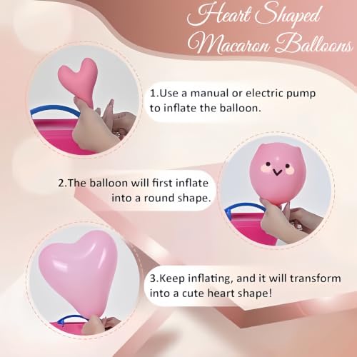 Image of Pink Balloons, 12 Inch Metallic Hot Pink Chrome Magenta Heart Balloons Birthday Party Decorations, Baby Confetti Balloon for Valentines Day Girls Happy Birthday Decoration Princess Party