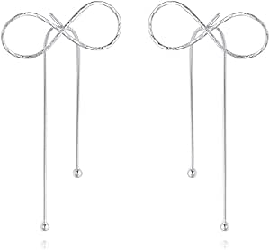 Reffeer 925 Sterling Silver Bow Designed Half Hoop Huggie Earrings With Screw Back Finding For Women And Girls