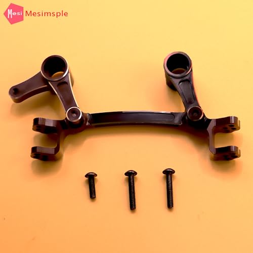 Mesimsple Alloy Mojave 4S Steering Bellcrank Servo Saver ARA340200 for Arrma 1/8 Mojave 4X4 4S BLX Steering Bell Crank Upgrades Parts Black - Thumbnail 7