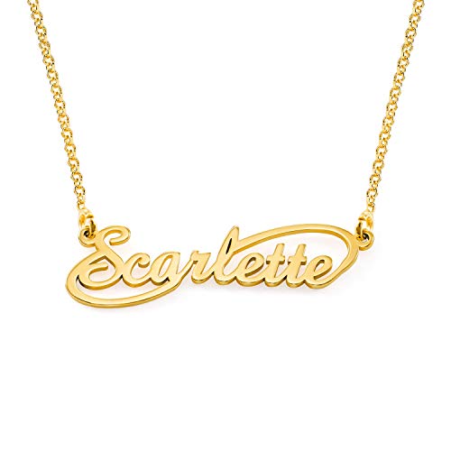 MYKA - Personalized Name Infinity Signature Style Necklace - Custom Nameplate Pendant - Sterling Silver 925, 18k Gold & Rose Gold Plating -Gift For Mom, Girlfriend, Women, Her For Birthday - Jewelry
