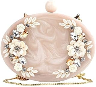BIH Clutch Bag Hand Bag Acrylic Clutches for Women Bridal Clutches for Wedding Celebrities Party Evening Marble Purse Flor... Price In India