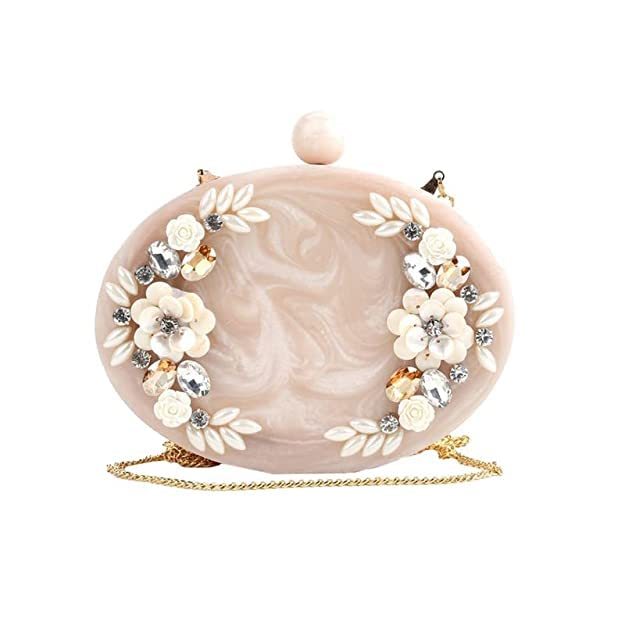 BIH Clutch Bag Hand Bag Acrylic Clutches for Women Bridal Clutches for Wedding Celebrities Party Evening Marble Purse Flor... - Review, Price and Buying Guide