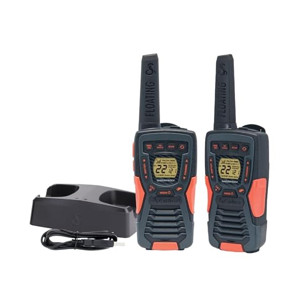 Cobra ACXT1035R FLT Floating Walkie Talkies for Adults - Waterproof, Rechargeable, Long Range up to 37-Mile Two Way Radio with NOAA Weather Alert & VOX, ( 2 Pack )